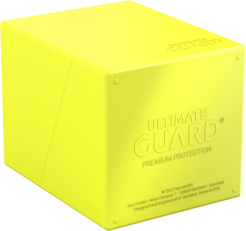 Ultimate Guard صندوق بوالدر الصلب 100+، علبة سطح لـ 100 بطاقة TCG مزدوجة الأكمام، أصفر نيون، تخزين آمن ودائم لألعاب بطاقات التداول، بدون شفافية - Image 2